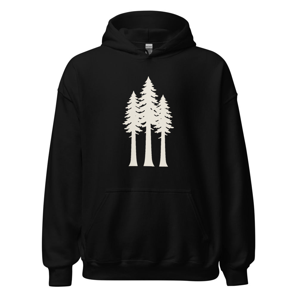 Redwood Silhouette Pullover Hoodie, Women's, front, black with cream print
