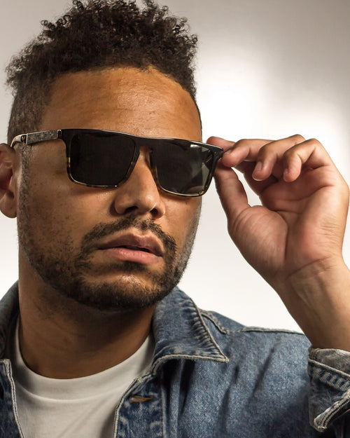 Dana Point Polarized Round Acetate Sunglasses worn by a customer model