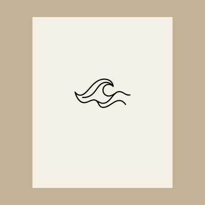 One-Line Wave California Tee flat lay, exact multi-curve wave graphic, sand background, Cali Life Co.
