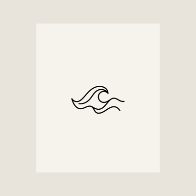 One-Line Wave California Tee square product card, authoritative wave print, Bella Canvas 3001 bone white, Cali Life Co.