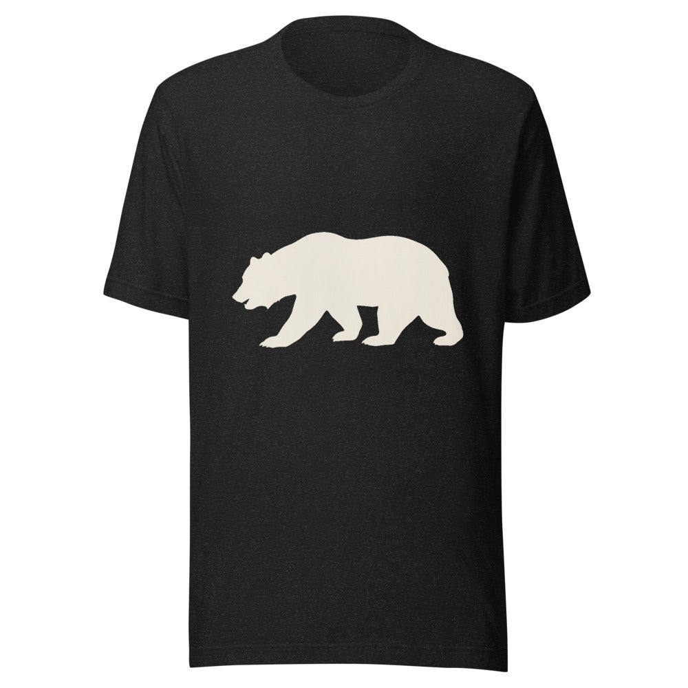 California Bear Graphic T-Shirt, Women's, front, black with cream print