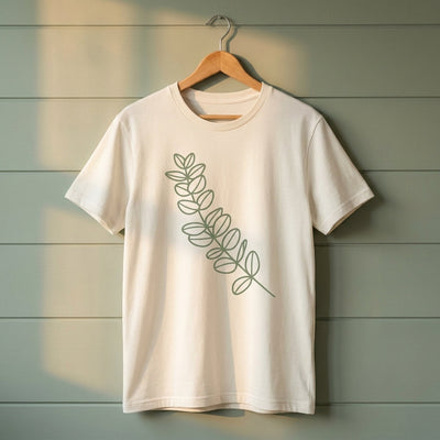 Eucalyptus Sprig Tee — Women's on-figure. Cali Life Co. California apparel, designed in San Diego