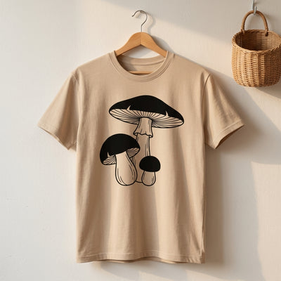 Mushroom Line Trio Tee on-figure. Cali Life Co. California apparel, designed in San Diego
