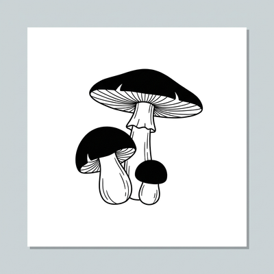 Mushroom Line Trio Tee — Women's on-figure. Cali Life Co. California apparel, designed in San Diego