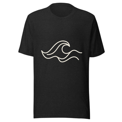 One-Line Wave California Graphic T-Shirt, front, black with cream print