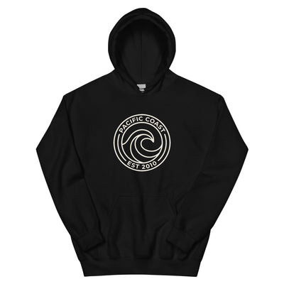 Pacific Coast Wave Badge Pullover Hoodie, Men's, flat lay