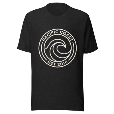 Pacific Coast Wave Badge Graphic T-Shirt, Women's, front, black with cream print