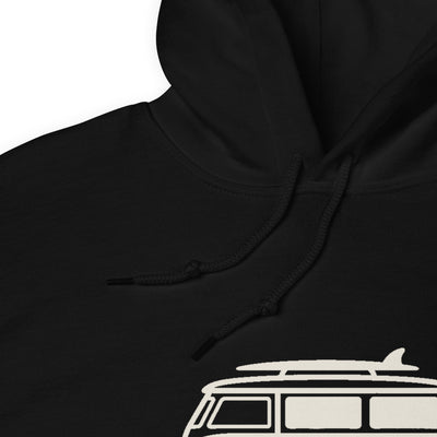 VW Bus Line Art Pullover Hoodie, Women's, fabric detail