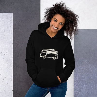 VW Bus Line Art Pullover Hoodie, Women's, on a model