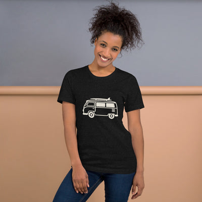 VW Bus Line Art Graphic T-Shirt, Men's, on a model