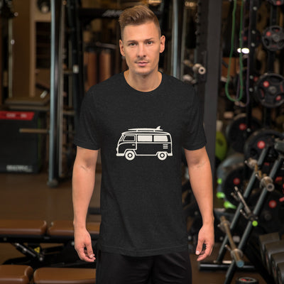 VW Bus Line Art Graphic T-Shirt, Women's, on a model