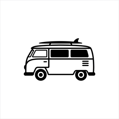 VW Bus Line Art Tee — Men's on-figure. Cali Life Co. California apparel, designed in San Diego