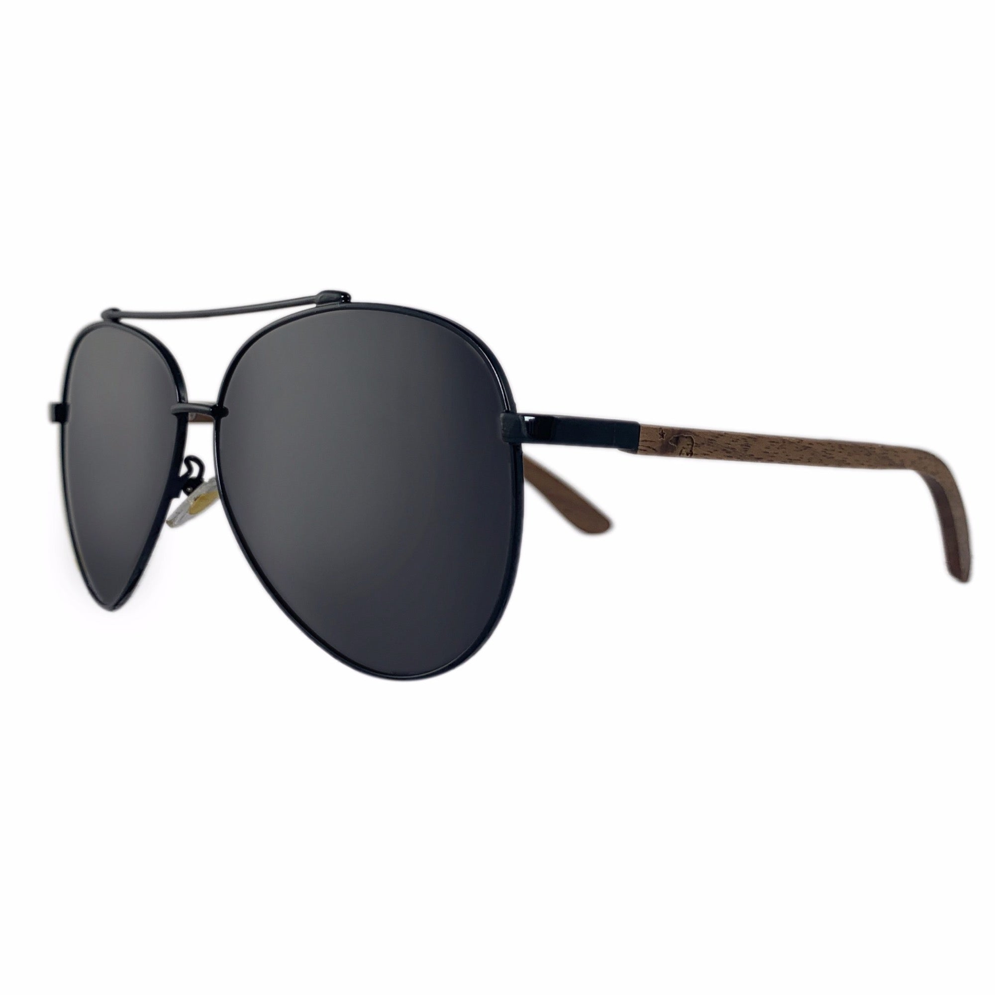 Black's Beach Polarized Aviator Wood Sunglasses
