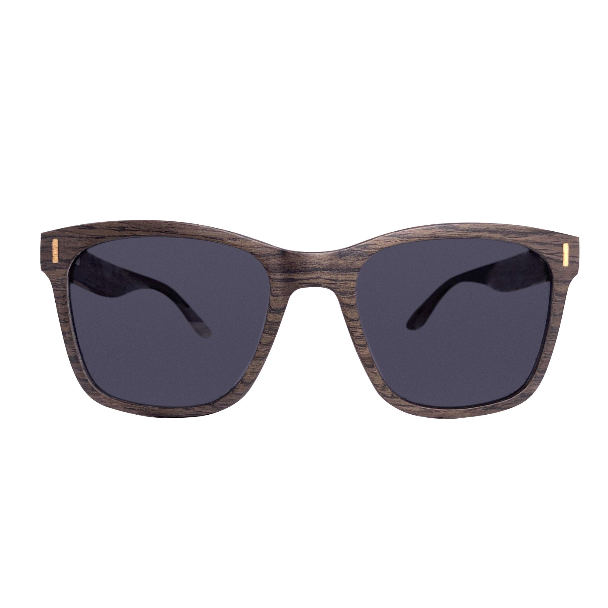 Calexico Polarized Square Walnut Wood Sunglasses