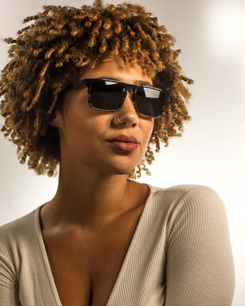 Dana Point Polarized Round Acetate Sunglasses worn by a customer model