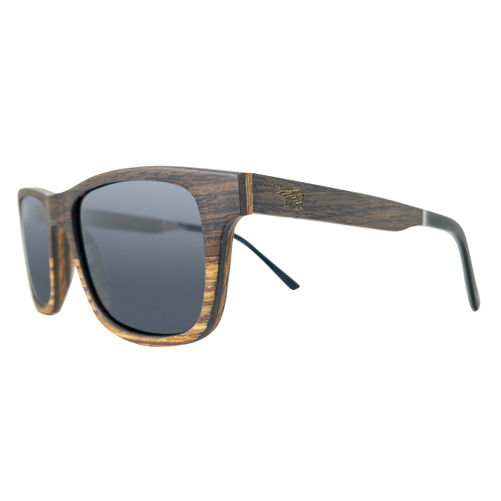 Joshua Tree wood-temple polarized sunglasses worn in natural light, Desert collection by Cali Life Co