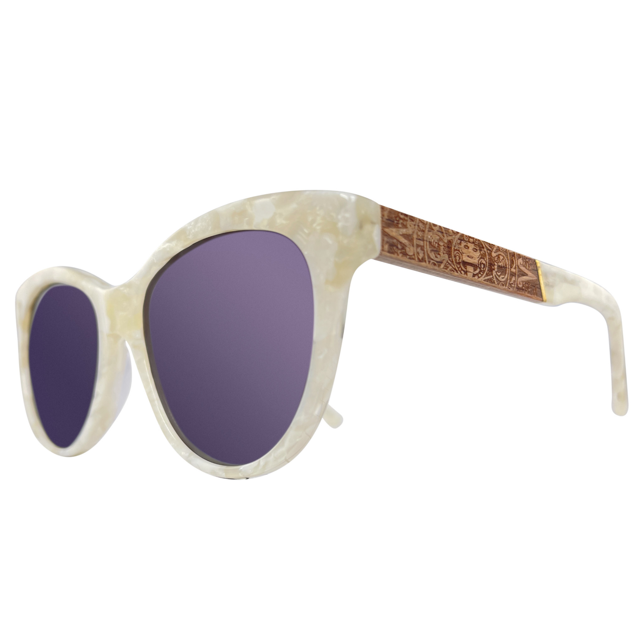 Venice Polarized Round Acetate + Wood Sunglasses